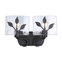 Golden 3160-BA2 NB-HWG - Golden Lighting Calla 2-light Vanity in Natural Black